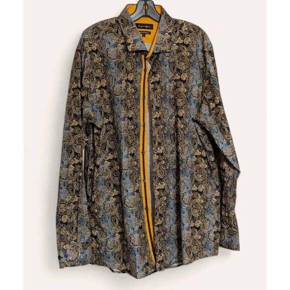 Rafael Amaya Luxury Collection By Ranger's Mens Shirt Paisley AOP Western Cowboy - Picture 1 of 16
